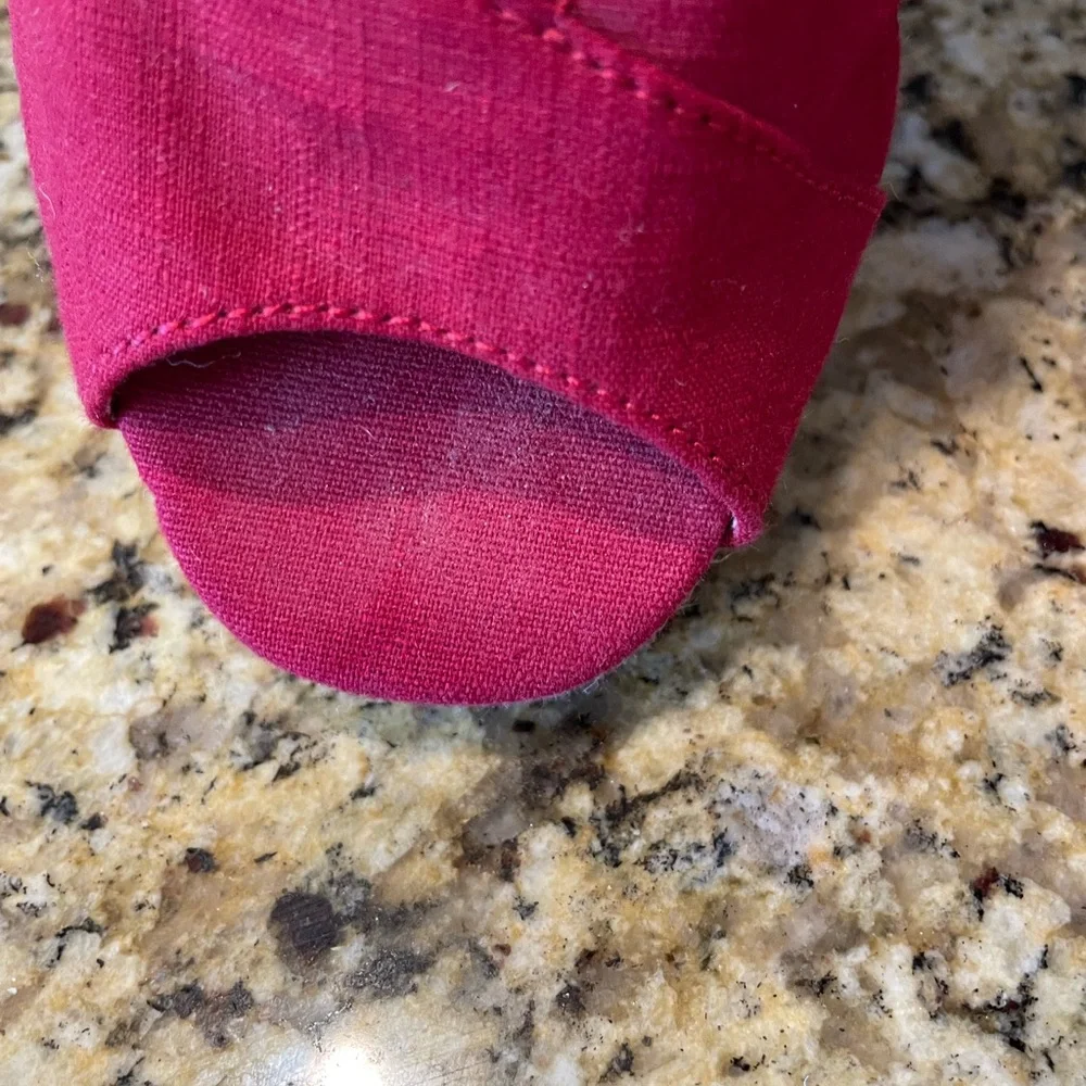 ❤️ SKECHERS RED ESPADRILLE WEDGE SANDALS SIZE 8
